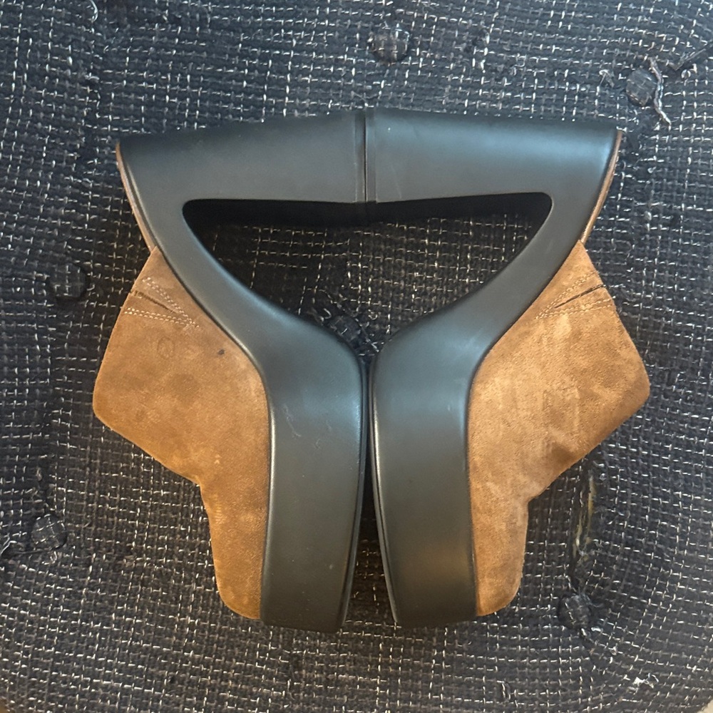 Brown Suede Platform Mules - image 2